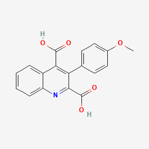 molecular formula C18H13NO5 B5532648 3-(4-Methoxyphenyl)quinoline-2,4-dicarboxylic acid 