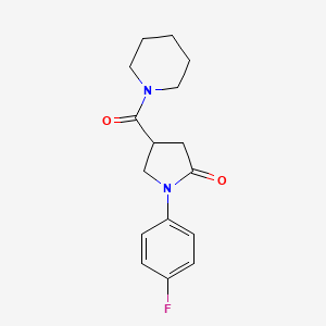 molecular formula C16H19FN2O2 B5532658 1-(4-fluorophenyl)-4-(piperidine-1-carbonyl)pyrrolidin-2-one 