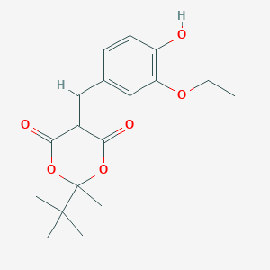molecular formula C18H22O6 B5532661 2-tert-butyl-5-(3-ethoxy-4-hydroxybenzylidene)-2-methyl-1,3-dioxane-4,6-dione 