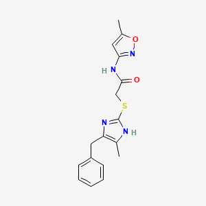 molecular formula C17H18N4O2S B5532689 2-[(5-benzyl-4-methyl-1H-imidazol-2-yl)sulfanyl]-N-(5-methyl-1,2-oxazol-3-yl)acetamide 