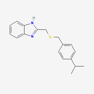 molecular formula C18H20N2S B5532698 2-[({[4-(PROPAN-2-YL)PHENYL]METHYL}SULFANYL)METHYL]-1H-1,3-BENZODIAZOLE 