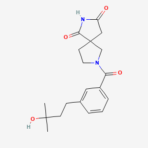 molecular formula C19H24N2O4 B5532699 7-[3-(3-hydroxy-3-methylbutyl)benzoyl]-2,7-diazaspiro[4.4]nonane-1,3-dione 