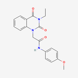molecular formula C19H19N3O4 B5532705 2-(3-ethyl-2,4-dioxo-3,4-dihydroquinazolin-1(2H)-yl)-N-(4-methoxyphenyl)acetamide 