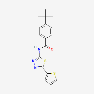 molecular formula C17H17N3OS2 B5532767 4-tert-butyl-N-[5-(thiophen-2-yl)-1,3,4-thiadiazol-2-yl]benzamide 