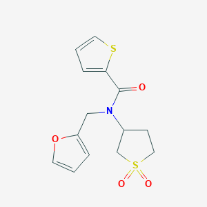 molecular formula C14H15NO4S2 B5532877 N-(1,1-dioxidotetrahydrothiophen-3-yl)-N-(furan-2-ylmethyl)thiophene-2-carboxamide 