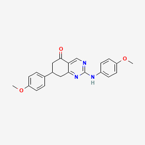 molecular formula C22H21N3O3 B5533006 7-(4-methoxyphenyl)-2-[(4-methoxyphenyl)amino]-7,8-dihydroquinazolin-5(6H)-one 