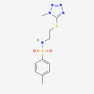 molecular formula C11H15N5O2S2 B5533117 4-METHYL-N-{2-[(1-METHYL-1H-1,2,3,4-TETRAZOL-5-YL)SULFANYL]ETHYL}BENZENE-1-SULFONAMIDE 