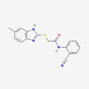 molecular formula C17H14N4OS B5533118 N-(2-CYANOPHENYL)-2-[(5-METHYL-1H-1,3-BENZODIAZOL-2-YL)SULFANYL]ACETAMIDE 