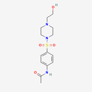 molecular formula C14H21N3O4S B5533151 N-(4-{[4-(2-HYDROXYETHYL)PIPERAZINO]SULFONYL}PHENYL)ACETAMIDE 