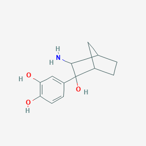 molecular formula C13H17NO3 B055334 3-Amino-2-(3,4-dihydroxyphenyl)-2-hydroxybicyclo(2.2.1)heptane CAS No. 118891-94-4