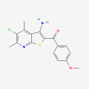 molecular formula C17H15ClN2O2S B5533500 5-CHLORO-2-(4-METHOXYBENZOYL)-4,6-DIMETHYLTHIENO[2,3-B]PYRIDIN-3-AMINE 