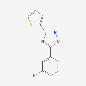 molecular formula C12H7FN2OS B5533508 5-(3-Fluorophenyl)-3-(thiophen-2-yl)-1,2,4-oxadiazole 