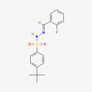 molecular formula C17H19FN2O2S B5533557 4-tert-butyl-N-[(E)-(2-fluorophenyl)methylideneamino]benzenesulfonamide 
