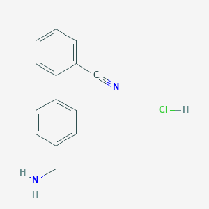 molecular formula C14H13ClN2 B055336 4-Aminomethyl-2'-cyanobiphenyl hydrochloride CAS No. 124807-10-9