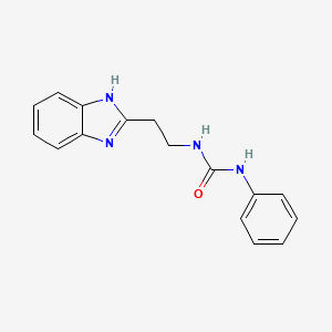 molecular formula C16H16N4O B5533661 1-[2-(1H-benzimidazol-2-yl)ethyl]-3-phenylurea 