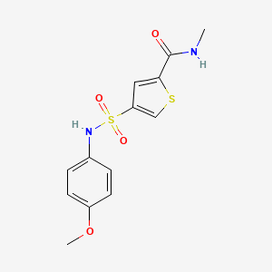 molecular formula C13H14N2O4S2 B5533710 4-[(4-methoxyphenyl)sulfamoyl]-N-methylthiophene-2-carboxamide 