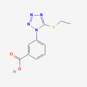 molecular formula C10H10N4O2S B5533718 3-[5-(ETHYLSULFANYL)-1H-1,2,3,4-TETRAZOL-1-YL]BENZOIC ACID 