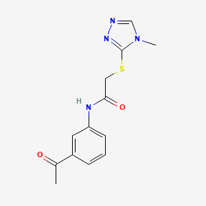 molecular formula C13H14N4O2S B5533729 N-(3-acetylphenyl)-2-[(4-methyl-4H-1,2,4-triazol-3-yl)sulfanyl]acetamide 