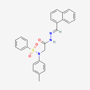 molecular formula C26H23N3O3S B5533812 N-(4-METHYLPHENYL)-N-({N'-[(E)-(NAPHTHALEN-1-YL)METHYLIDENE]HYDRAZINECARBONYL}METHYL)BENZENESULFONAMIDE 