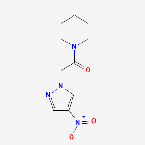 molecular formula C10H14N4O3 B5533820 2-(4-nitro-1H-pyrazol-1-yl)-1-(piperidin-1-yl)ethan-1-one 
