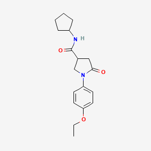 molecular formula C18H24N2O3 B5533850 N-cyclopentyl-1-(4-ethoxyphenyl)-5-oxopyrrolidine-3-carboxamide 