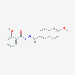 molecular formula C19H16N2O3 B5533895 2-hydroxy-N'-[(E)-(6-methoxynaphthalen-2-yl)methylidene]benzohydrazide 