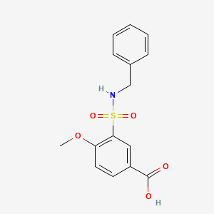 molecular formula C15H15NO5S B5533919 3-(Benzylsulfamoyl)-4-methoxybenzoic acid 