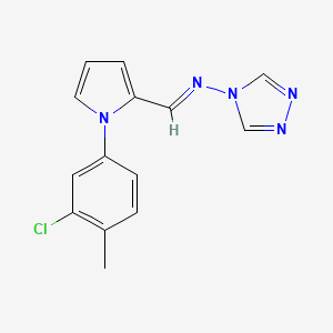 molecular formula C14H12ClN5 B5534032 N-{(E)-[1-(3-chloro-4-methylphenyl)-1H-pyrrol-2-yl]methylidene}-4H-1,2,4-triazol-4-amine 