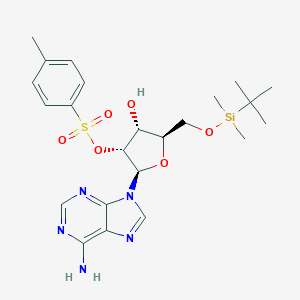 molecular formula C23H33N5O6SSi B055341 Adenosine, 5'-O-((1,1-dimethylethyl)dimethylsilyl)-, 2'-(4-methylbenzenesulfonate CAS No. 115094-43-4