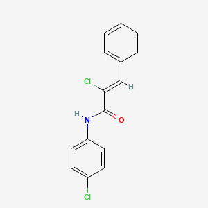 molecular formula C15H11Cl2NO B5534113 (2Z)-2-chloro-N-(4-chlorophenyl)-3-phenylprop-2-enamide 
