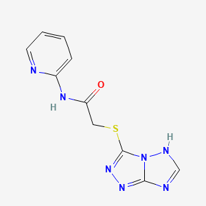 molecular formula C10H9N7OS B5534166 N-(PYRIDIN-2-YL)-2-{7H-[1,2,4]TRIAZOLO[4,3-B][1,2,4]TRIAZOL-3-YLSULFANYL}ACETAMIDE 