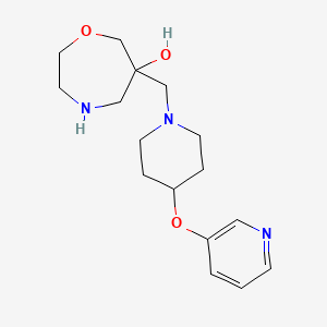 molecular formula C16H25N3O3 B5534186 6-{[4-(3-pyridinyloxy)-1-piperidinyl]methyl}-1,4-oxazepan-6-ol dihydrochloride 