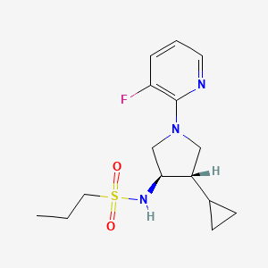 molecular formula C15H22FN3O2S B5534193 N-[(3R,4S)-4-cyclopropyl-1-(3-fluoropyridin-2-yl)pyrrolidin-3-yl]propane-1-sulfonamide 