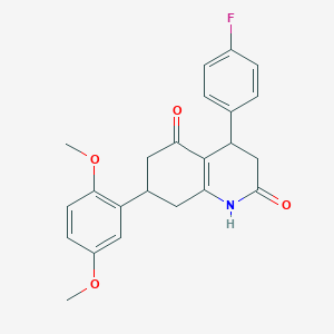 molecular formula C23H22FNO4 B5534374 7-(2,5-DIMETHOXYPHENYL)-4-(4-FLUOROPHENYL)-1,2,3,4,5,6,7,8-OCTAHYDROQUINOLINE-2,5-DIONE 