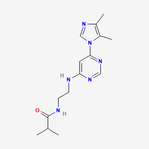 molecular formula C15H22N6O B5534538 N-(2-{[6-(4,5-dimethyl-1H-imidazol-1-yl)-4-pyrimidinyl]amino}ethyl)-2-methylpropanamide 