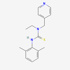 molecular formula C17H21N3S B5534599 3-(2,6-DIMETHYLPHENYL)-1-ETHYL-1-[(PYRIDIN-4-YL)METHYL]THIOUREA 