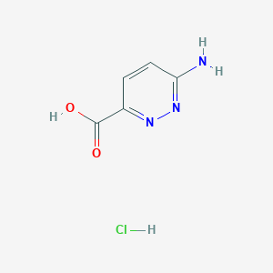 molecular formula C5H6ClN3O2 B055346 3-Pyridazinecarboxylic acid, 6-amino-, hydrochloride CAS No. 120854-58-2