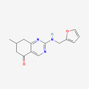 molecular formula C14H15N3O2 B5534618 2-[(furan-2-ylmethyl)amino]-7-methyl-7,8-dihydroquinazolin-5(6H)-one 