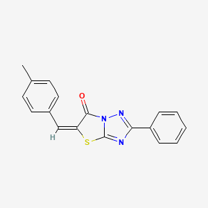 molecular formula C18H13N3OS B5534632 5-(4-Methyl-benzylidene)-2-phenyl-thiazolo[3,2-b][1,2,4]triazol-6-one 