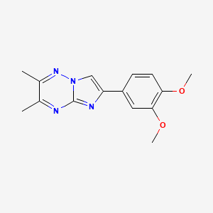 molecular formula C15H16N4O2 B5534669 4-(2,3-dimethylimidazo[1,2-b][1,2,4]triazin-6-yl)-2-methoxyphenyl methyl ether 