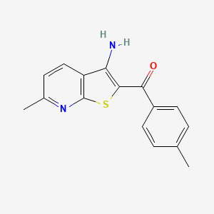 molecular formula C16H14N2OS B5534746 (3-Amino-6-methylthieno[2,3-b]pyridin-2-yl)(p-tolyl)methanone 