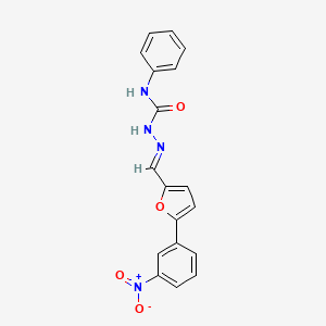 molecular formula C18H14N4O4 B5534764 1-[(E)-[5-(3-nitrophenyl)furan-2-yl]methylideneamino]-3-phenylurea 