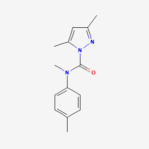 molecular formula C14H17N3O B5534810 (3,5-dimethylpyrazolyl)-N-methyl-N-(4-methylphenyl)carboxamide 