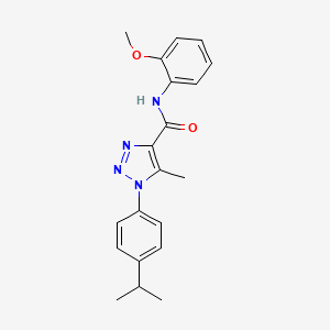 molecular formula C20H22N4O2 B5534844 N-(2-methoxyphenyl)-5-methyl-1-[4-(propan-2-yl)phenyl]-1H-1,2,3-triazole-4-carboxamide 