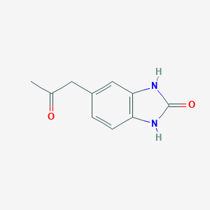 molecular formula C10H10N2O2 B055349 5-(2-Oxopropyl)-1,3-dihydrobenzimidazol-2-one CAS No. 115836-59-4