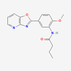 molecular formula C17H17N3O3 B5534908 N-[2-methoxy-5-([1,3]oxazolo[4,5-b]pyridin-2-yl)phenyl]butanamide 