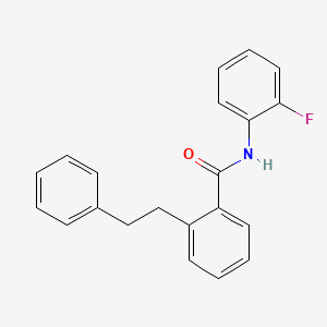 molecular formula C21H18FNO B5534915 N-(2-fluorophenyl)-2-phenethylbenzamide 