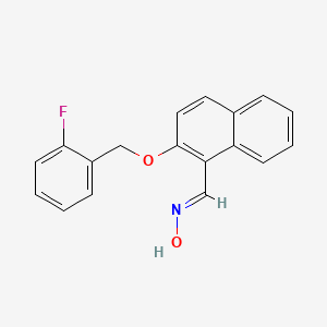 molecular formula C18H14FNO2 B5534927 (NE)-N-[[2-[(2-fluorophenyl)methoxy]naphthalen-1-yl]methylidene]hydroxylamine 