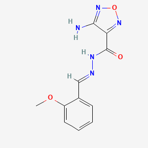 molecular formula C11H11N5O3 B5535228 4-amino-N-[(E)-(2-methoxyphenyl)methylideneamino]-1,2,5-oxadiazole-3-carboxamide 