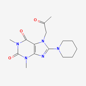molecular formula C15H21N5O3 B5535268 1,3-DIMETHYL-7-(2-OXOPROPYL)-8-(PIPERIDIN-1-YL)-2,3,6,7-TETRAHYDRO-1H-PURINE-2,6-DIONE 
